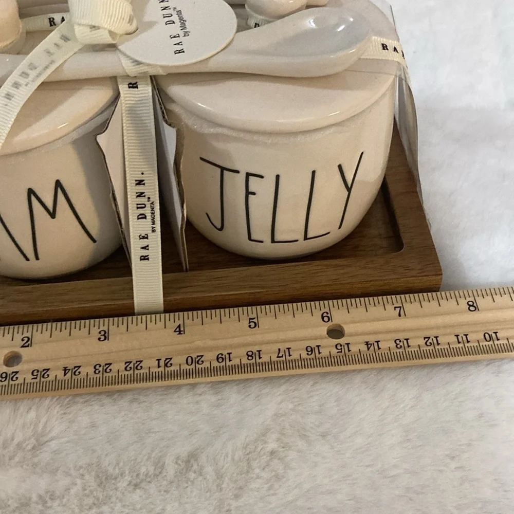 Rae Dunn Jam & Jelly Containers with Lids & Spoons